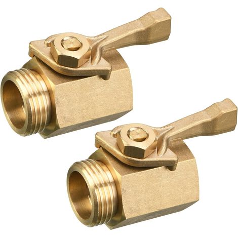 Hochleistungs-Absperrventil aus Messing für Gartenschläuche, 3/4 Zoll, 2er-Pack mit 2 Schlauchdichtungen (1/4)