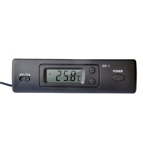 Minitermómetro electrónico digital multifuncional para coche, con indicador de temperatura y hora, con sonda (1/5)