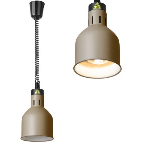 L谩mpara colgante cil铆ndrica para calentar alimentos, 175 mm de di谩metro, 250 W - beige