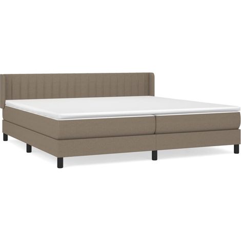 Maison Exclusive - Cama box spring con colchón tela gris taupe 20