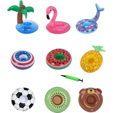 Porte-gobelets flottants pour piscine, lot de 10 porte-gobelets gonflables pour fêtes au bord de la piscine (1/5)
