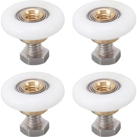 Rouleaux de Porte de Douche, Roulettes de Salle de Bain en Nylon et Acier Inoxydable, Poulies Coulissantes pour Porte en Verre de 23mm, Pièces de Rechange pour Douche et Baignoire (1/5)