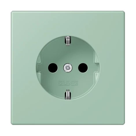 Jung SCHUKO®-Steckdose, 16 A 250 V , Duroplast lackiert, Serie LS, vert anglais clair (32041) LC 1520 217