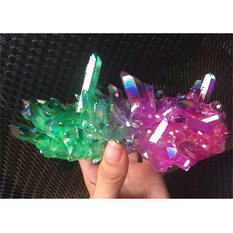 Incroyable Pierre Vert Violet Ange Quartz Titane Bismuth Silicium Arcs-en-Ciel Pierres et Naturels Collections de la Maison (1/5)