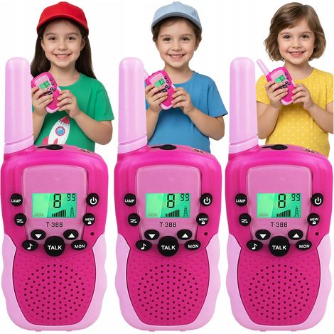 [PACZA] Set di walkie talkie per bambini, 3 pezzi, rosa Z3004R (1/5)