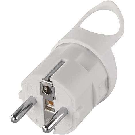 Spina angolata 10/16A 250V 2P+Z con supporto, bianca EM-GRC-02 P0039 (1/4)