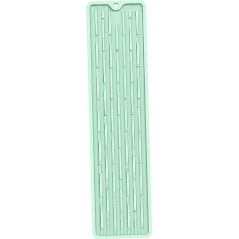 Tapis isolant silicone anti-dérapage pour planche à découper et dessus de comptoir, multi-usages : séchage de vaisselle, protection thermique, fixation - Vert, 35x8.8cm, 85g (1/5)