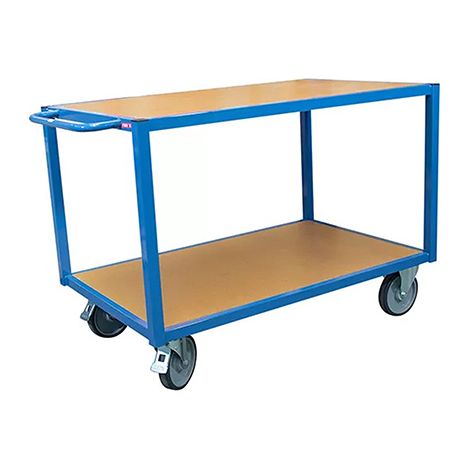Fimm - Servante d'atelier charge 500 kg 1 plateau en bois médium 1300 x 800 mm Diam roues 200 mm (1/3)