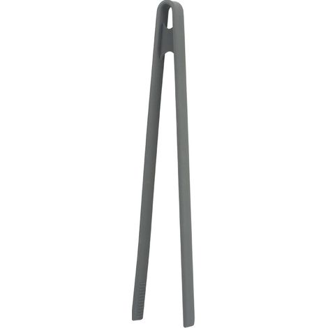 Pinzas de cocina grises, largas, de silicona, con mango ergonómico, antiadherentes, resistentes al calor y aptas para lavavajillas. Longitud: 29 cm.