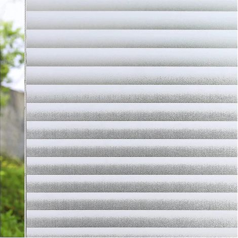 Film décoratif opaque pour fenêtre, effet givré, sans adhésif, amovible, idéal pour porte de douche ou de salle de bain - 90 x 200 cm - Kaki (1/5)