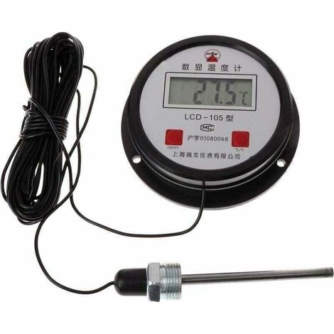 Thermomètre numérique industriel haute température avec sonde de 10 mètres pour mesures précises sur sites industriels et installations techniques (1/4)