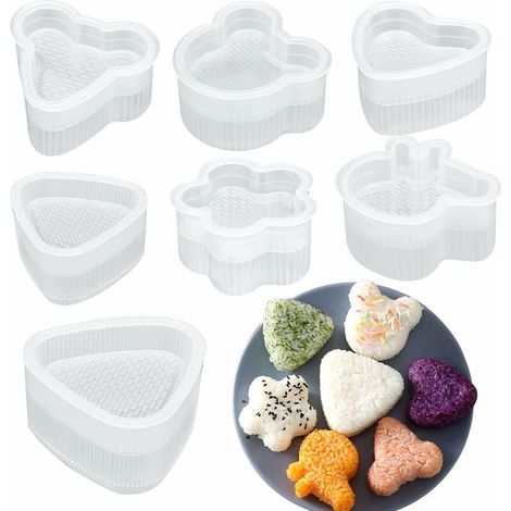 7 moules à sushi triangulaires, moules à onigiri et à bento, moules à riz pour la maison, le bureau, le camping et la cuisine - MODOU (1/5)