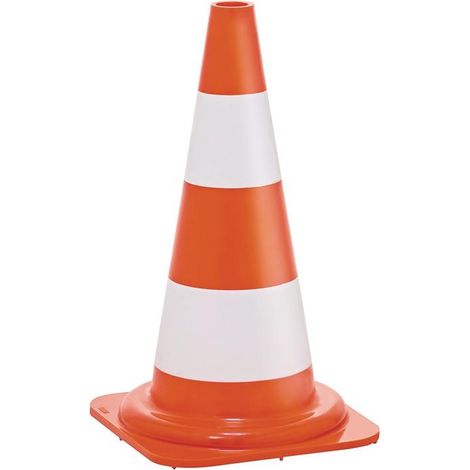Cône de signalisation hauteur 500 mm fluorescent poids 1,05 kg, 28,5 x 28,5 cm