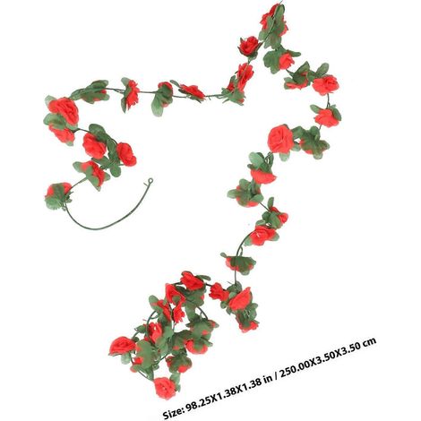 Guirlande de fleurs artificielles 250 x 3,5 x 3,5 cm, idéale pour la décoration intérieure, toutes saisons, 1 pièce (1/4)