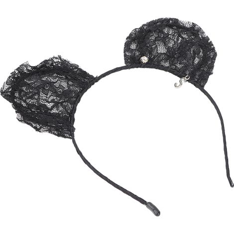 Bandeau oreilles rondes pour filles, motif oreilles de chat, accessoire de déguisement pour Pâques, Halloween et fêtes costumées. (1/5)
