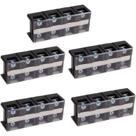 5Pcs Screw Terminal Blocks 60A 4 Positions Copper Plastic 60A Terminal Block for Electrical Connection,DUBUNS (1/4)