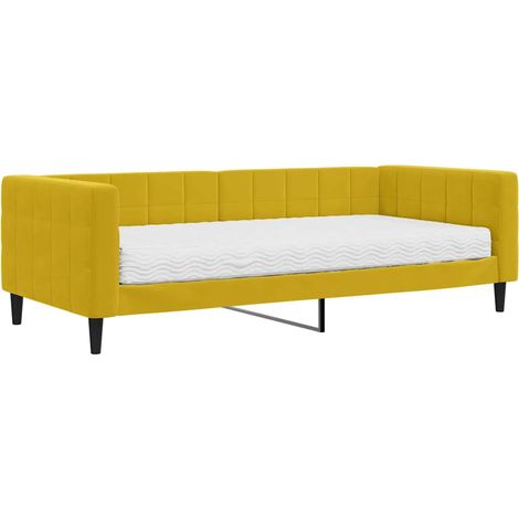 Maison Exclusive - Divano Letto con Materasso Giallo 90x200 cm in Velluto