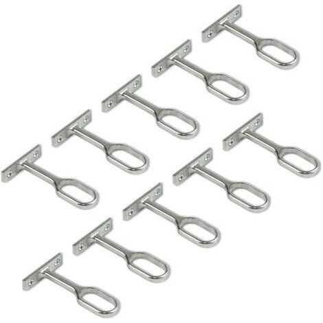 Ahlsen Center Support for Oval Wardrobe Bar, Nickel Plated, Pack of 10 (1/5)