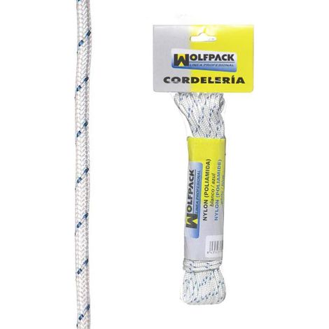 Cuerda Nylon Alta Tenacidad Blanca / Azul (Madeja 10 m.)