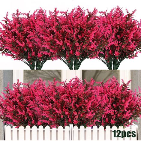 Lavande Artificielle - 12 Fagots - Résistante Aux UV - Pour Intérieur Et Extérieur - Décoration Mariage Jardin Bureau (1/5)