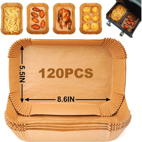 Liner Papier Parchemin Jetable Pour Friteuse À Air - 125 Pièces - 8 Pouces - Compatible Avec Friteuses À Air De 5 À 8 Qt (1/5)