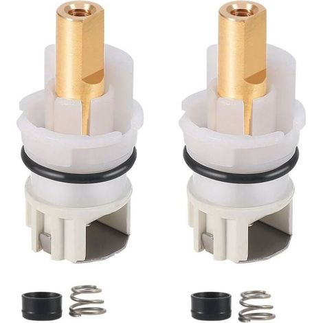Ensemble de tige de robinet RP25513 2 pièces compatible avec le kit de réparation de robinet à deux poignées Delta, avec siège en caoutchouc et ressort RP4993, cartouche de tige de remplacement (1/4)