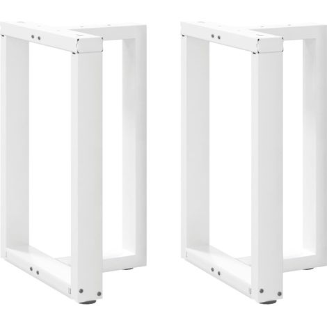Esstischbeine T-Form 2 Stk. Weiß 60x35x(72-73) cm Stahl