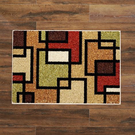 Tapis de bain à carreaux, absorbant, antidérapant, doux au toucher, paillasson de toilettes, tapis carré pour la maison - 40 x 60 cm (1/3)