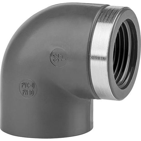 Coude PVC pression à 90° à coller Ø16-F15/21