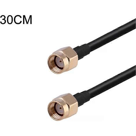 Câble adaptateur coaxial RP-SMA mâle vers RP-SMA mâle - 30 cm RG174, (1/3)
