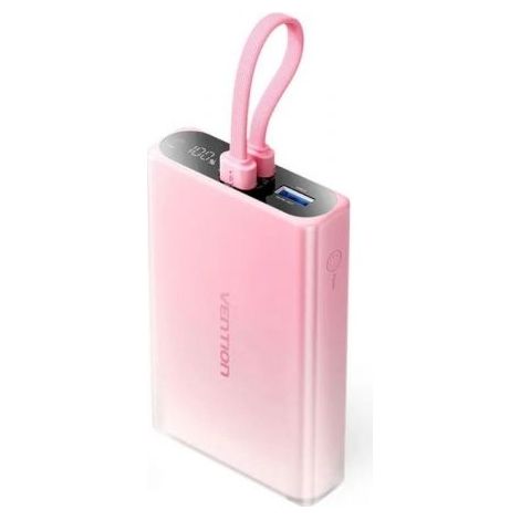 Vention batería externa Powerbank 10000mAh USB-C Lightning USB-A 22.5W Rosa