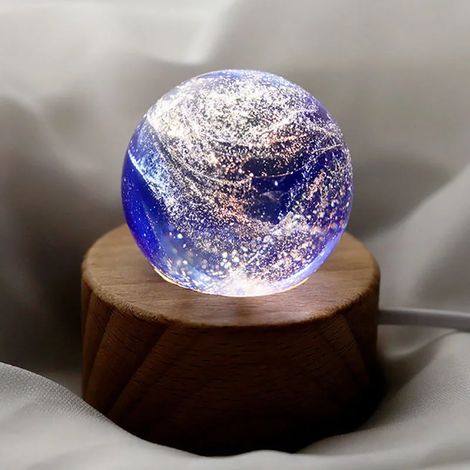 (Socle en bois) Ornement artistique exquis, modèle miniature d'une boule de verre colorée (1/5)
