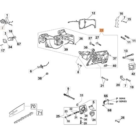 ORIGINAL OLEOMAC Modell 956 Kettensäge Basis 50010346C