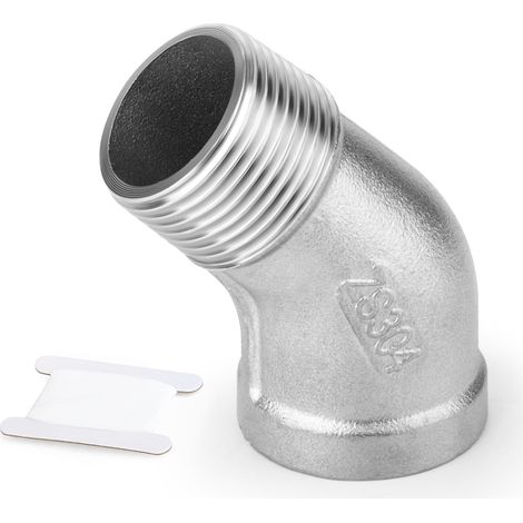 5 Pcs 3/8" BSP Femelle vers Mâle Connecteur coudé, Acier inoxydable 304 Raccord à 45 degrés, Frizione a croce 4 vie - 1"BSP (1/5)