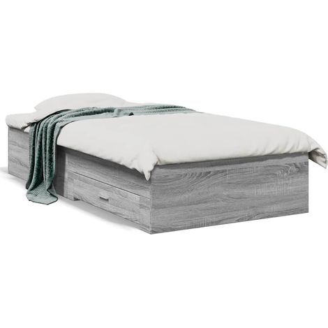 Maison Exclusive - Giroletto Cassetti Grigio Sonoma 90x190 cm Legno Multistrato