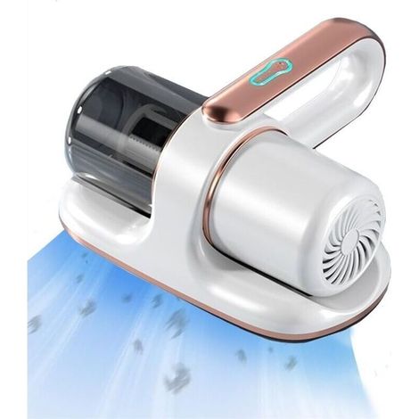 Aspirateur sans fil UV anti-acariens, suction puissante, petit format, stérilisation et élimination des acariens. Blanc - standard avec 2 filtres.