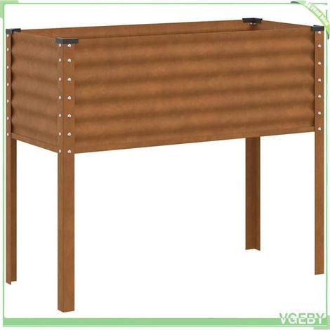 Jardinière de jardin - FAFEICY - 4008974 - 100 x 45 x 90 cm - Acier patiné - Grande capacité (1/5)