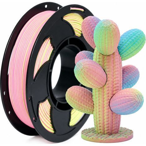 Filament PLA Mat Tricolore Jaune Bleu Rose pour Imprimante 3D FDM (1/5)