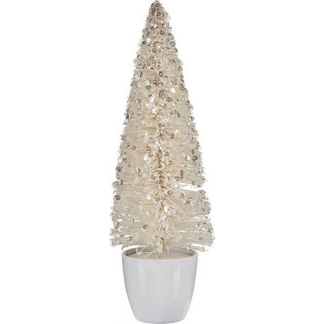 Albero di Natale Medio - 10 x 33 x 10 cm - Bianco - Plastica - Decorazione Interna