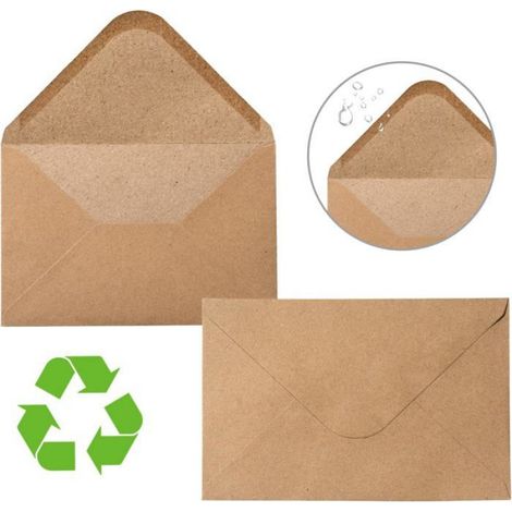 Enveloppe Kraft - C6 - 162 x 114 mm - Sans Fenêtre - 100 Pièces (1/5)