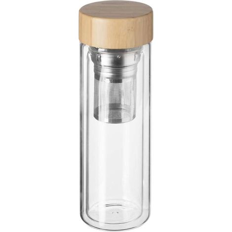 Doppelwandiger Aufguss, Bambusdeckel, 400 ml (1/3)