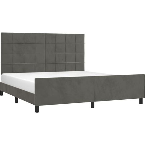 Estructura de cama sin colchón terciopelo gris oscuro 160x200cm vidaXL (1/5)