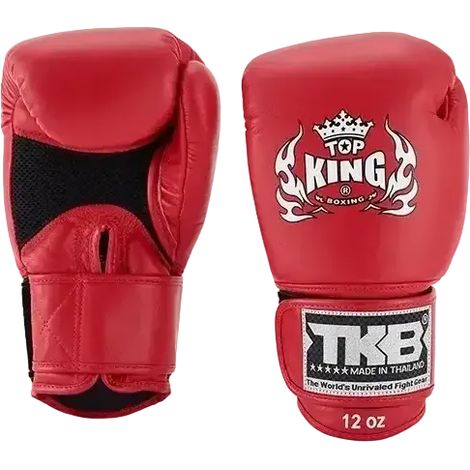 Gants de boxe thaï Top King Ultimate Air Muay Thai rouges 12 oz
