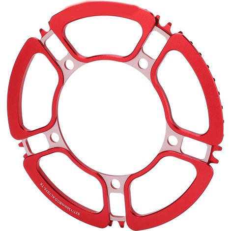 Manivelle vélo pliant LitePro, plateau 53 dents BCD 130, manivelle 5 trous rouge (1/5)
