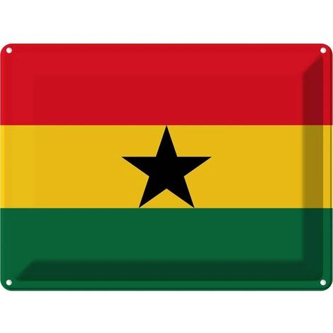 Plaque métallique 30x40 cm Drapeau et armoiries du Ghana (1/5)