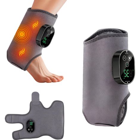 Massageur de Pieds USB Électrique avec Chaleur & Vibration, Enveloppement pour Cheville - 5 Températures & 3 Modes - Rechargeable (3000mAh) - Soulage la Fatigue (1 PC) (1/5)