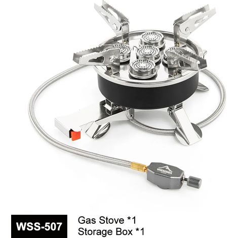 Réchaud à gaz de camping Widesea 8800W, brûleur puissant 5 en 1, idéal pour les pique-niques et la randonnée. Fourneau pliable et portable. (1/5)