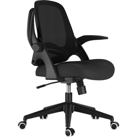 Ergonomischer Bürostuhl mit hochklappbaren Armlehnen, Netzrücken und W-förmigem Kissen (1/5)