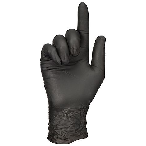 Gants jetables nitrile non poudré noir - Boîte de 100 gants - taille S - Maxiburo (1/3)