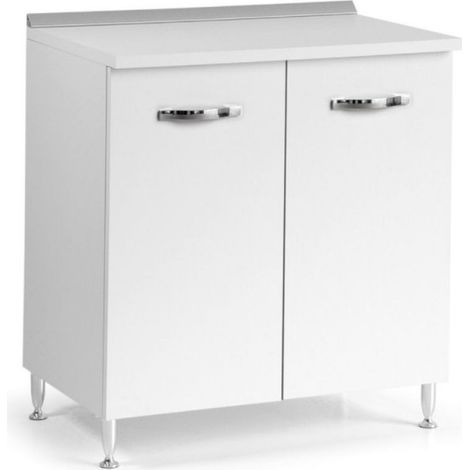 Base cucina due ante 80x50x85H colore bianco frassinato (1/2)